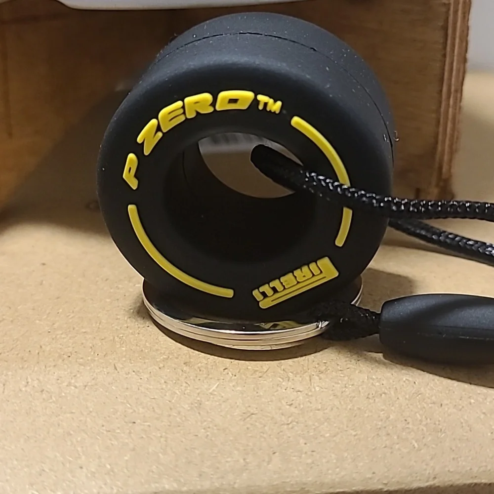 Unbranded Tire Swing Keychain Yellow Trim/Black Tire Unisex NWOT Auto Office Fun
